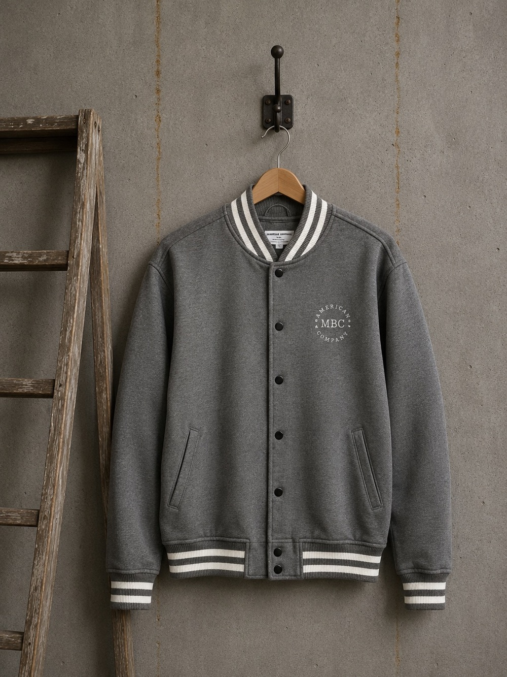American Apparel Gray‎ Varsity Jacket Sz S Cotton Preppy Sporty Unisex Varsity